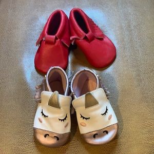 2 pairs of baby shoes 6-12 months